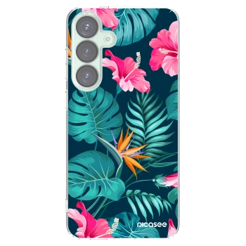 Picasee silikonowe przeźroczyste etui na Samsung Galaxy S25+ 5G - Pink Monstera