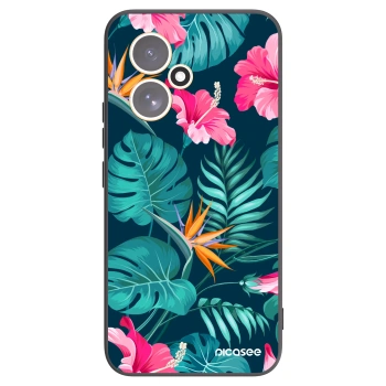Picasee silikonowe czarne etui na Honor 400 5G - Pink Monstera
