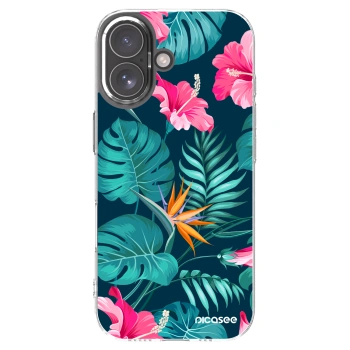 Picasee silikonowe przeźroczyste etui na Apple iPhone 17 - Pink Monstera