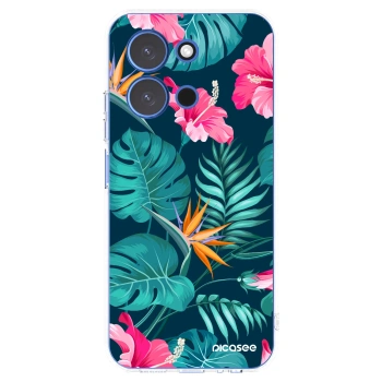 Picasee silikonowe przeźroczyste etui na Xiaomi Redmi 15C 4G - Pink Monstera