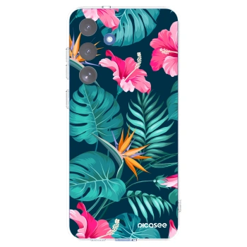 Picasee silikonowe przeźroczyste etui na Samsung Galaxy S25 FE 5G - Pink Monstera