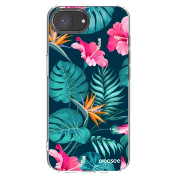 Picasee silikonowe przeźroczyste etui na Apple iPhone 17e - Pink Monstera