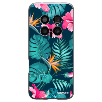 Picasee silikonowe czarne etui na Honor Magic8 Pro 5G - Pink Monstera