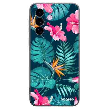 Picasee silikonowe czarne etui na Samsung Galaxy A57 5G - Pink Monstera