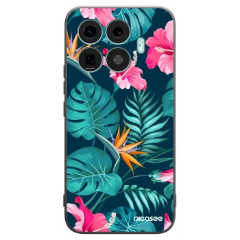 Picasee silikonowe czarne etui na Xiaomi 17T Pro - Pink Monstera