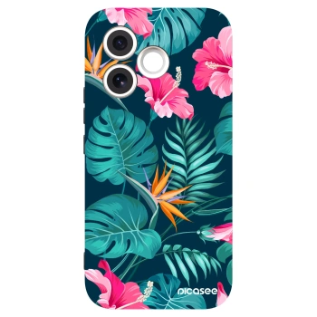 Picasee silikonowe czarne etui na Honor 600 Lite - Pink Monstera