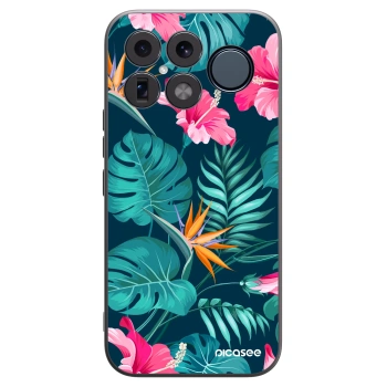 Picasee silikonowe czarne etui na Xiaomi Poco F8 Ultra - Pink Monstera