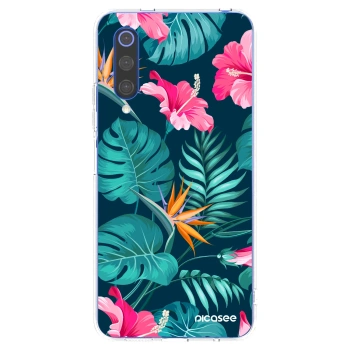 Picasee silikonowe przeźroczyste etui na Xiaomi Mi 9 SE - Pink Monstera