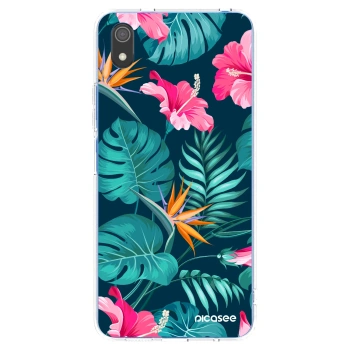 Picasee silikonowe przeźroczyste etui na Xiaomi Redmi 7A - Pink Monstera