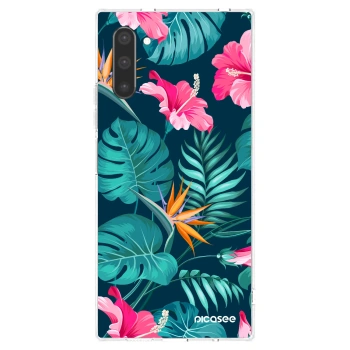 Picasee silikonowe przeźroczyste etui na Samsung Galaxy Note 10 N970F - Pink Monstera