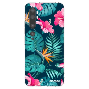 Picasee silikonowe przeźroczyste etui na Xiaomi Mi Note 10 (Pro) - Pink Monstera