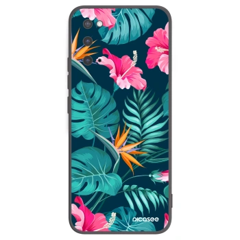 Picasee silikonowe czarne etui na Samsung Galaxy S20 G980F - Pink Monstera