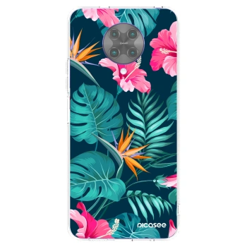 Picasee silikonowe przeźroczyste etui na Xiaomi Poco F2 Pro - Pink Monstera