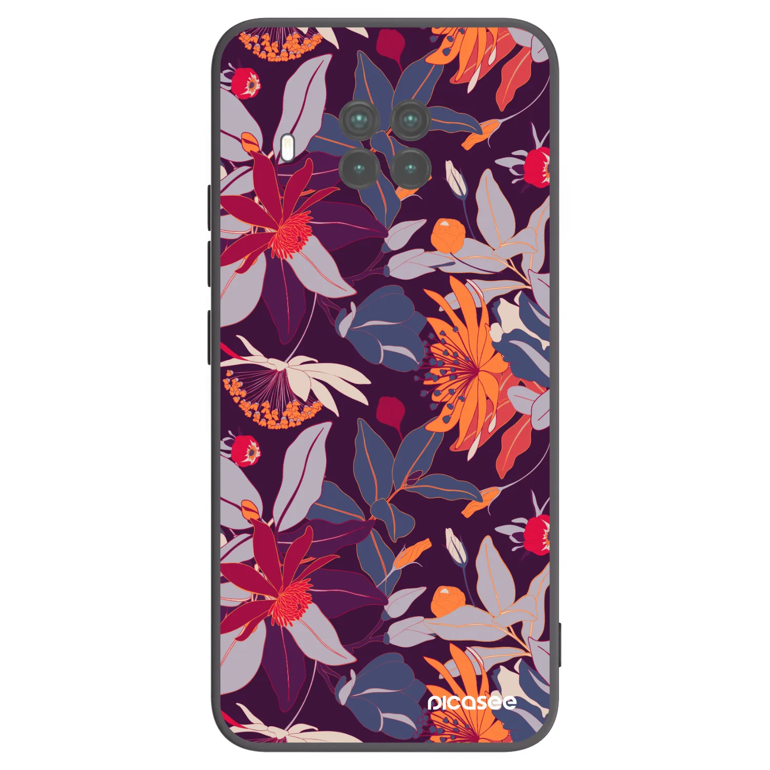 Picasee silikonowe czarne etui na Xiaomi Mi 10T Lite - Purple Leaf