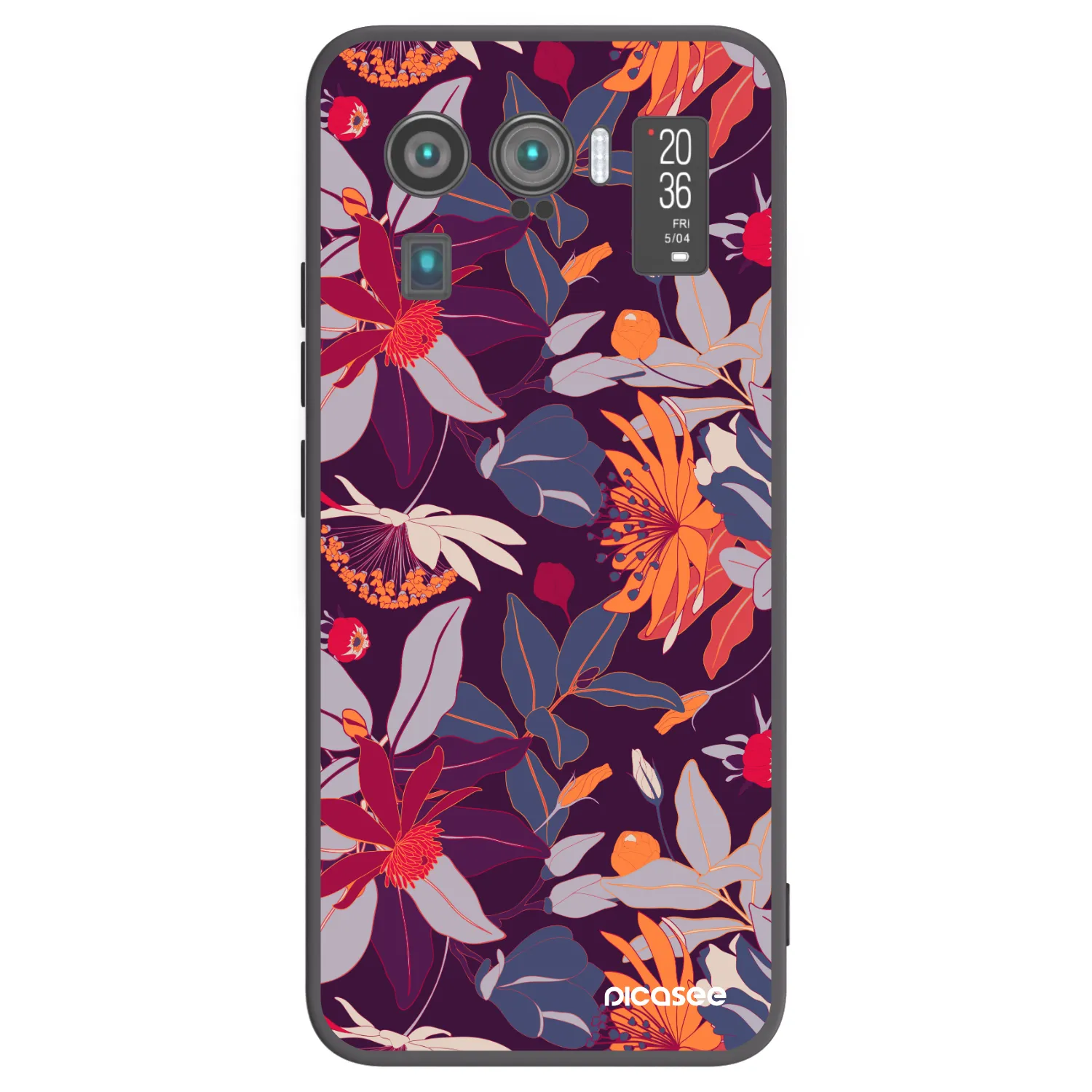 Picasee silikonowe czarne etui na Xiaomi Mi 11 Ultra - Purple Leaf
