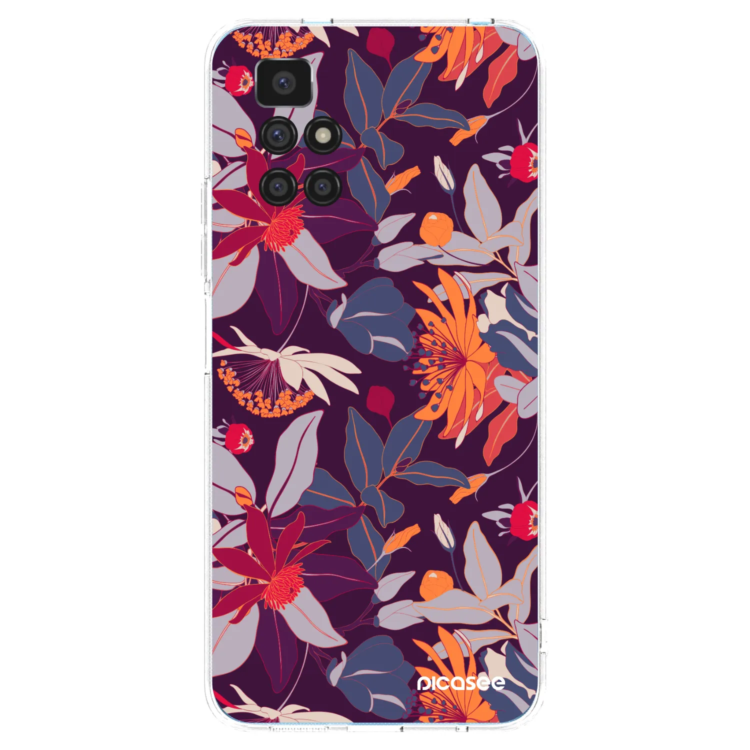 Picasee silikonowe przeźroczyste etui na Xiaomi Redmi 10 - Purple Leaf