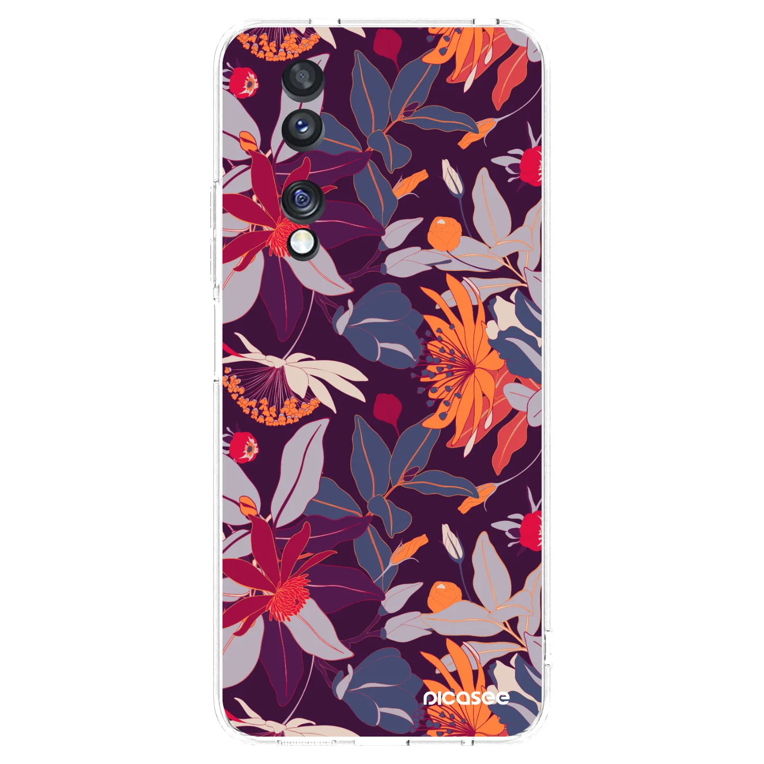 Picasee silikonowe przeźroczyste etui na Honor 70 - Purple Leaf