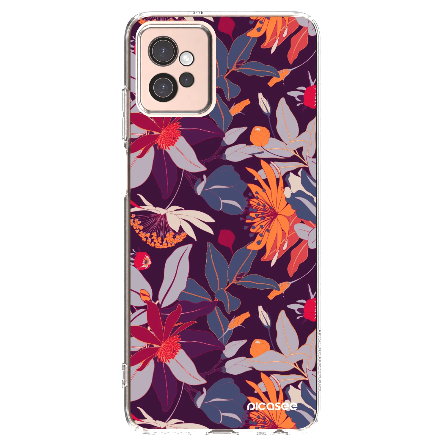 Picasee silikonowe przeźroczyste etui na Motorola Moto G32 - Purple Leaf
