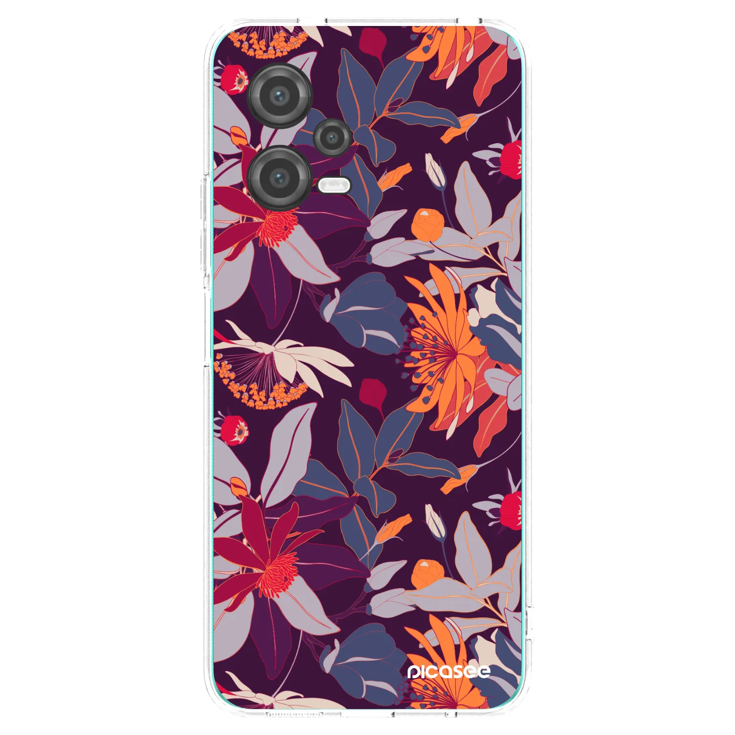 Picasee silikonowe przeźroczyste etui na Xiaomi Poco X5 - Purple Leaf