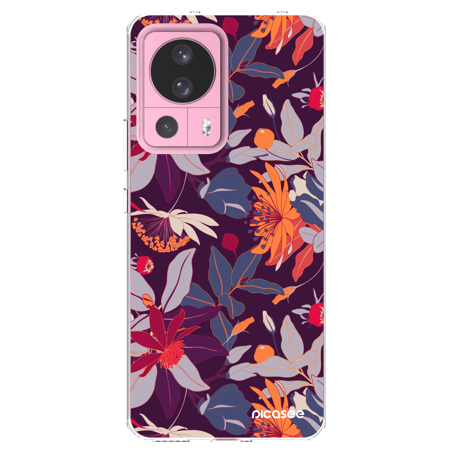 Picasee silikonowe przeźroczyste etui na Xiaomi 13 Lite - Purple Leaf