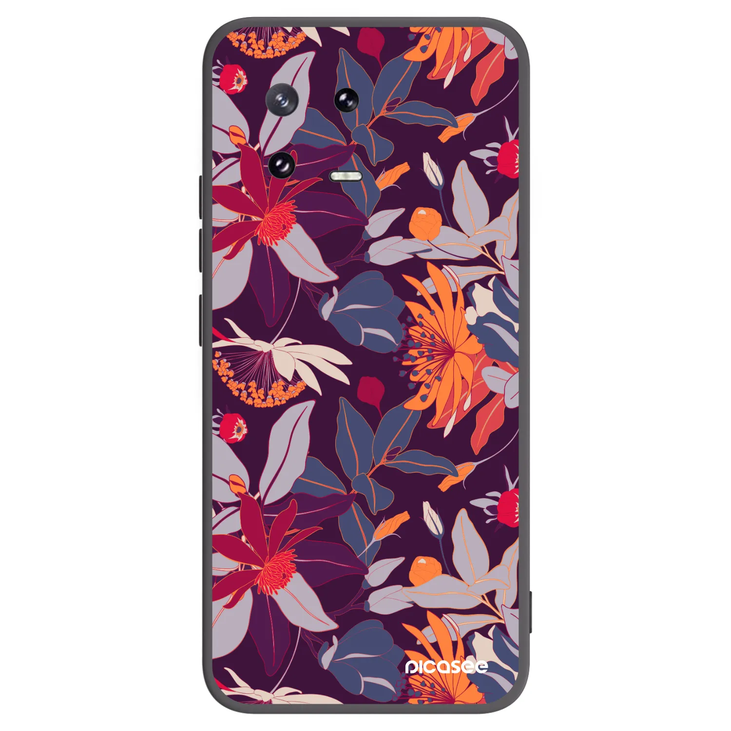 Picasee silikonowe czarne etui na Xiaomi 13 Pro - Purple Leaf