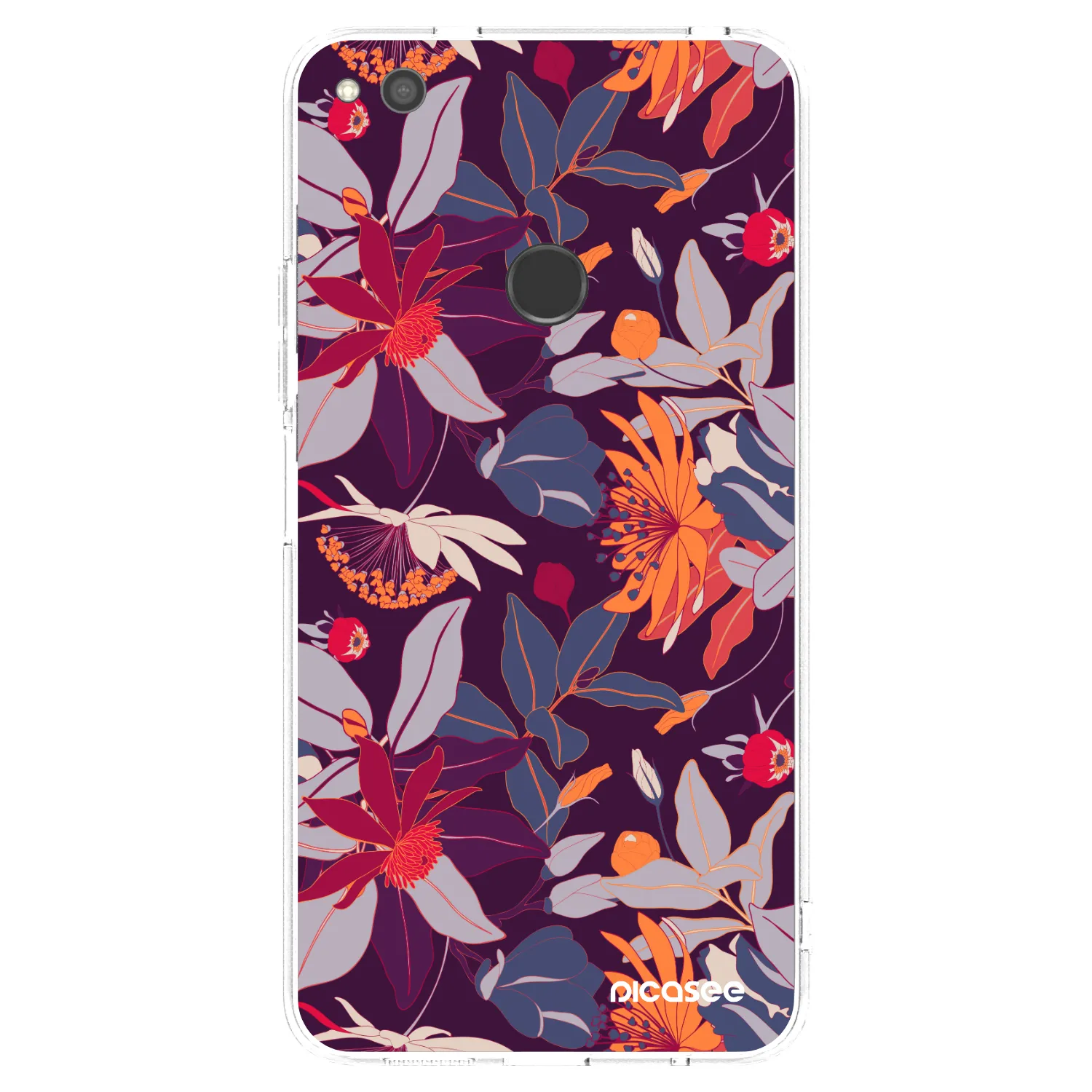 Picasee silikonowe przeźroczyste etui na Huawei P9 Lite 2017 - Purple Leaf