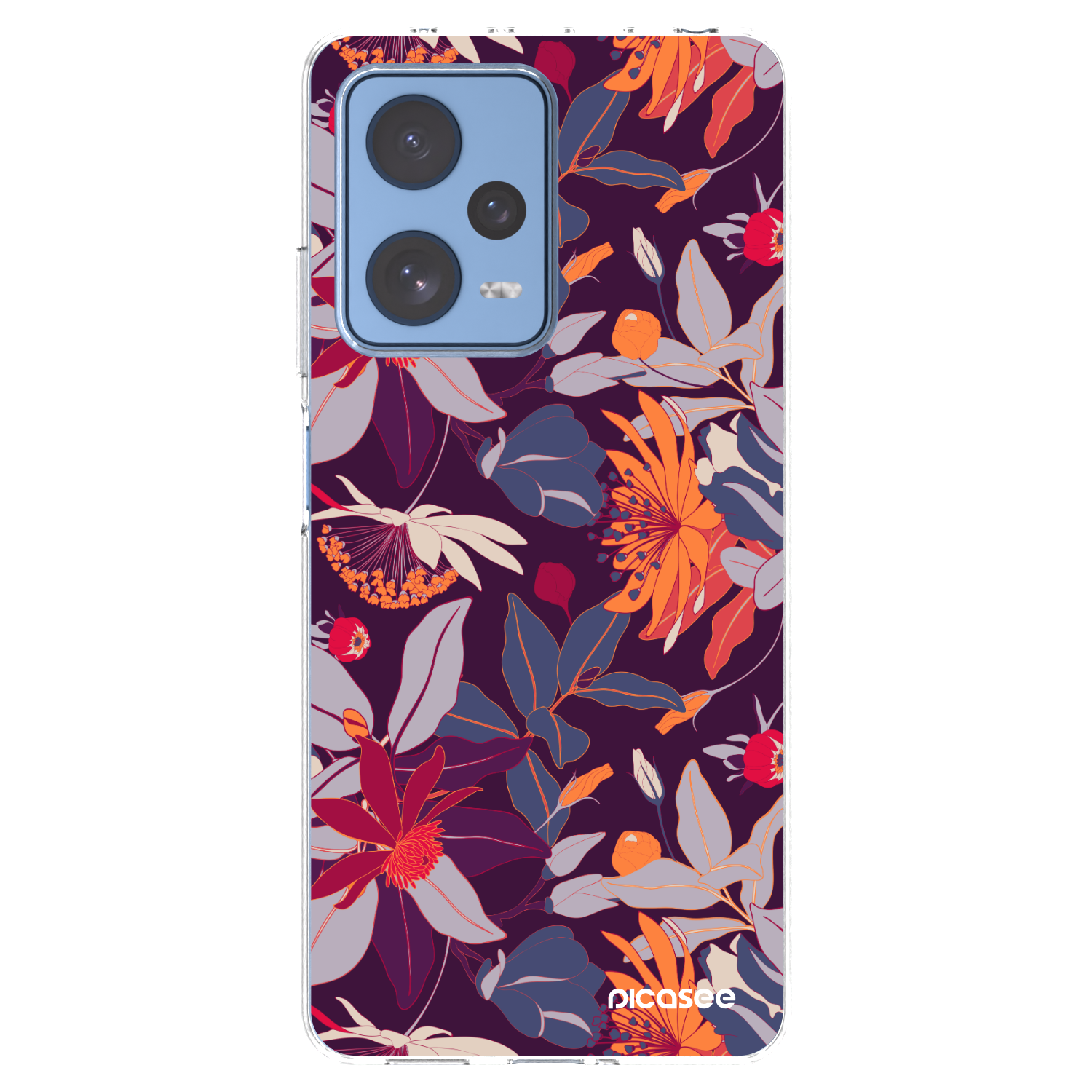 Picasee silikonowe przeźroczyste etui na Xiaomi Redmi Note 12 Pro 5G - Purple Leaf