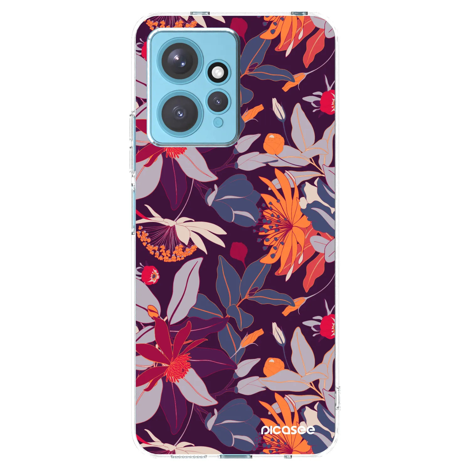 Picasee silikonowe przeźroczyste etui na Xiaomi Redmi Note 12 4G - Purple Leaf