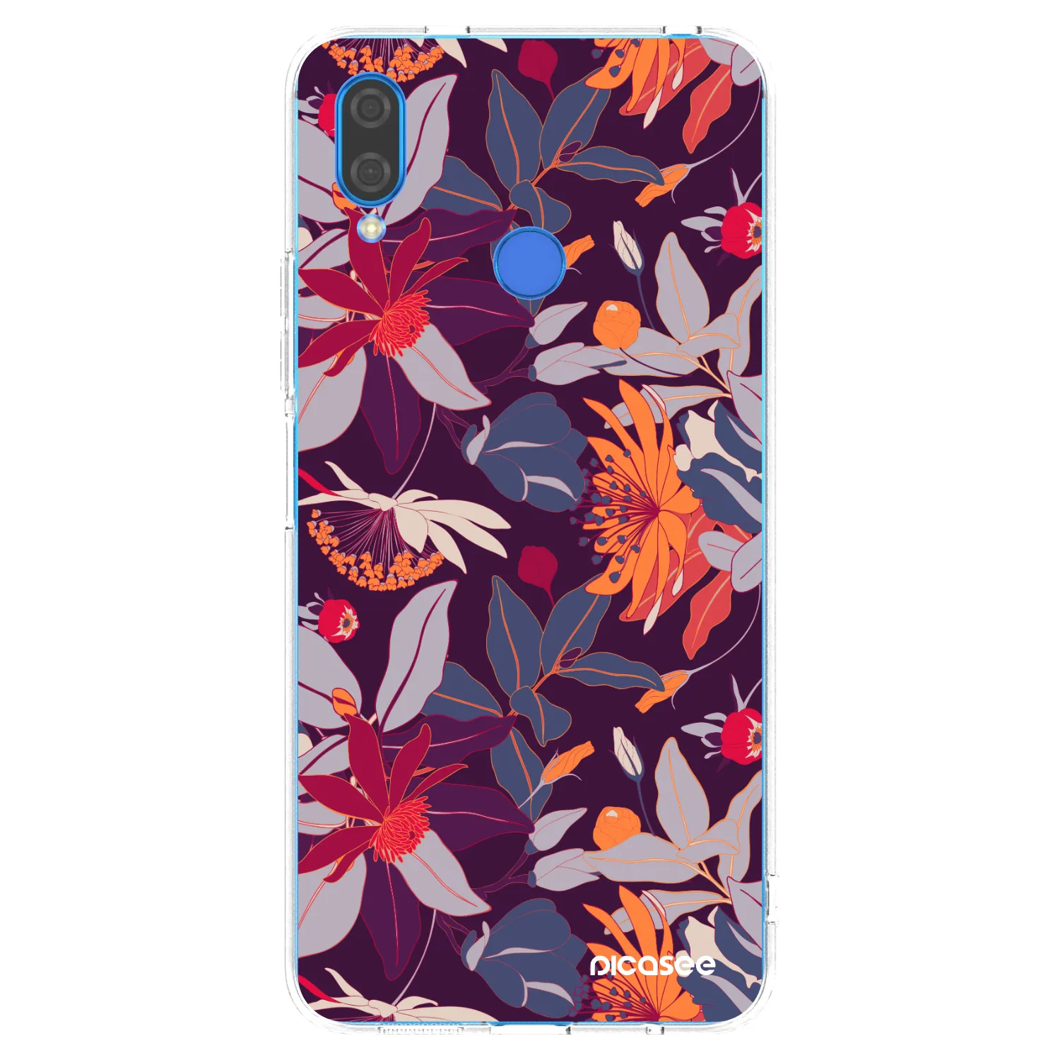 Picasee silikonowe przeźroczyste etui na Huawei Nova 3i - Purple Leaf