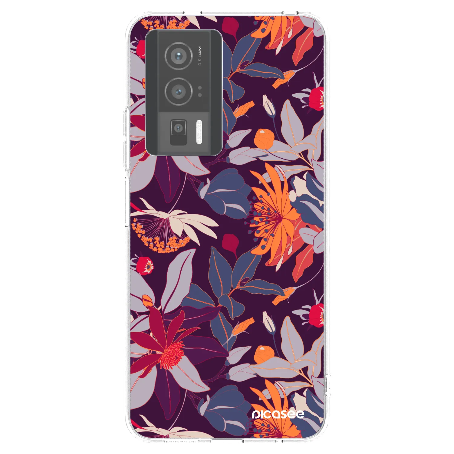 Picasee silikonowe przeźroczyste etui na Xiaomi Poco F5 Pro 5G - Purple Leaf