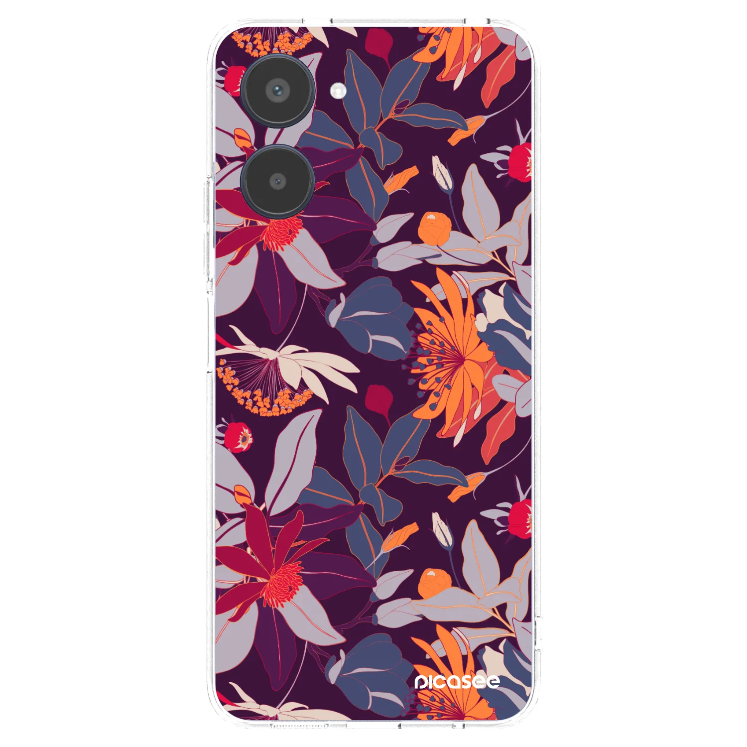 Picasee silikonowe przeźroczyste etui na Realme 10 4G - Purple Leaf