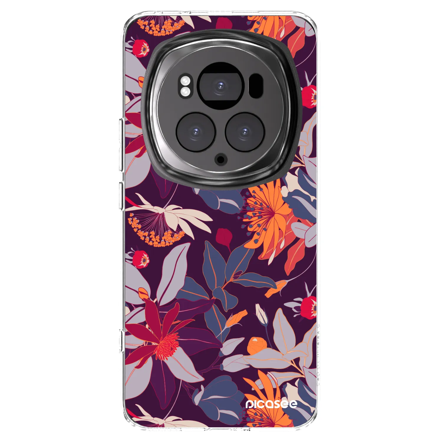 Picasee silikonowe przeźroczyste etui na Honor Magic6 Pro - Purple Leaf