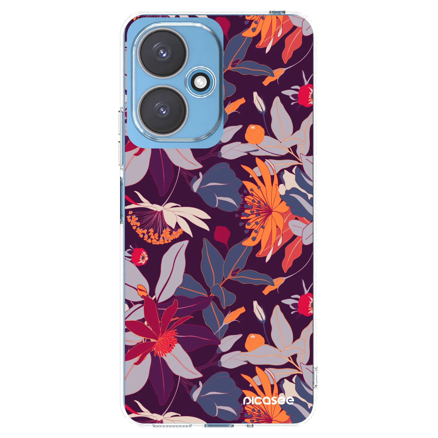 Picasee silikonowe przeźroczyste etui na Xiaomi Redmi 13C 5G - Purple Leaf