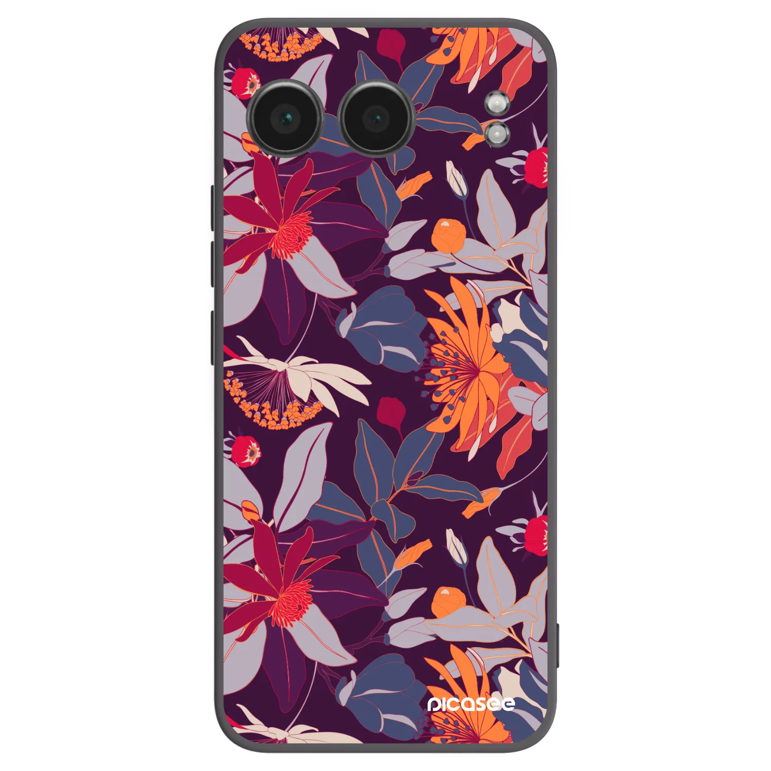 Picasee silikonowe czarne etui na OnePlus Nord 4 - Purple Leaf