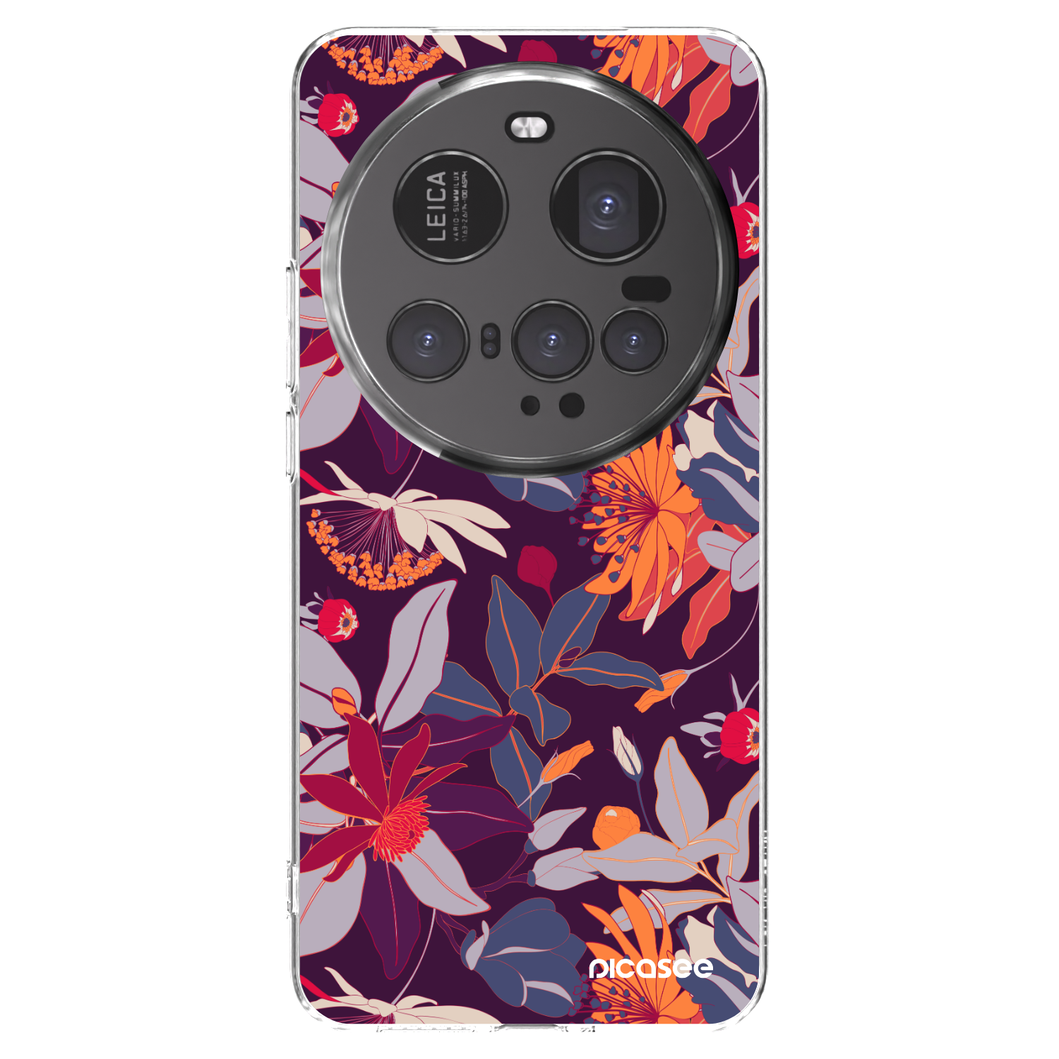 Picasee silikonowe przeźroczyste etui na Xiaomi 15 Ultra - Purple Leaf