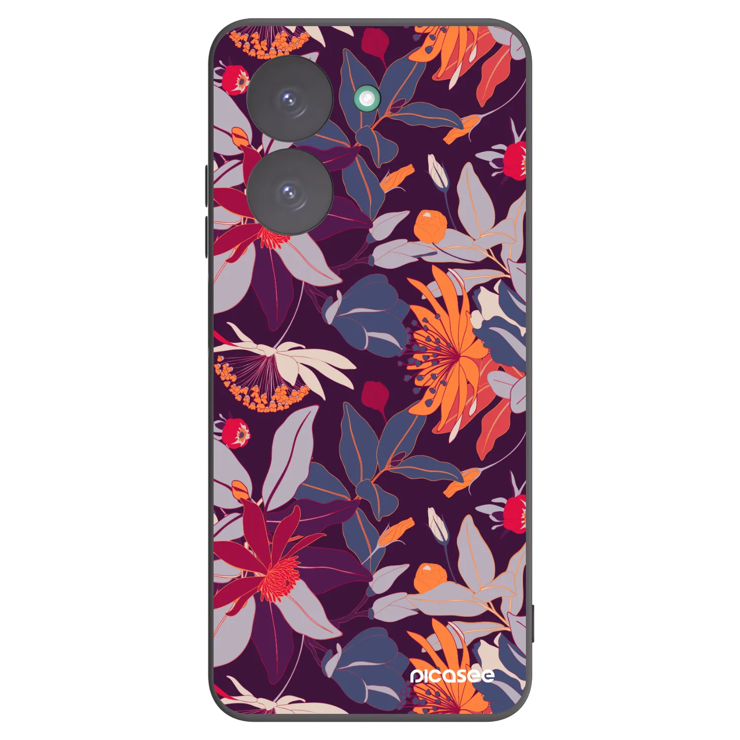 Picasee silikonowe czarne etui na Xiaomi Redmi A5 - Purple Leaf