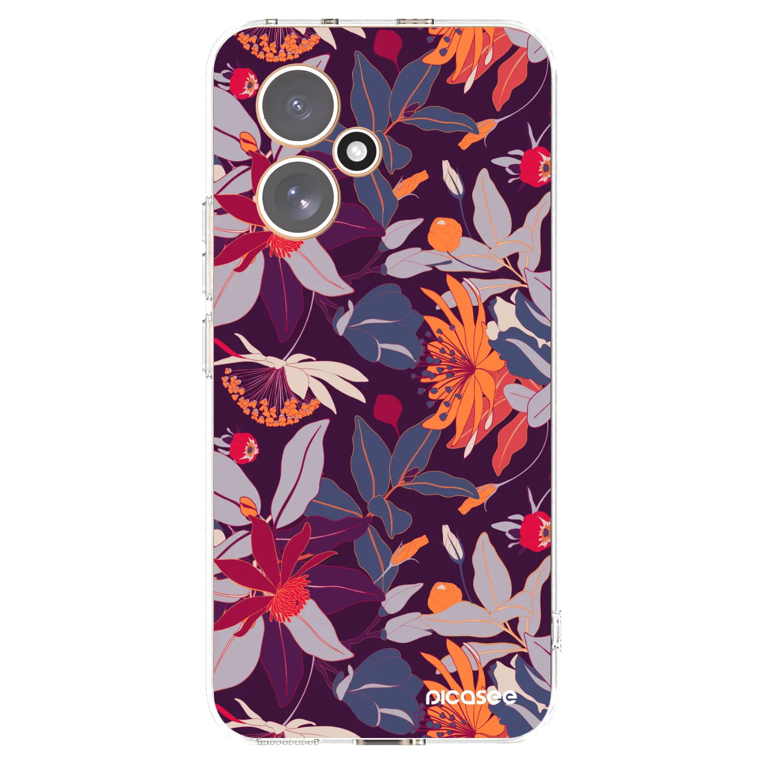 Picasee silikonowe przeźroczyste etui na Honor 400 5G - Purple Leaf