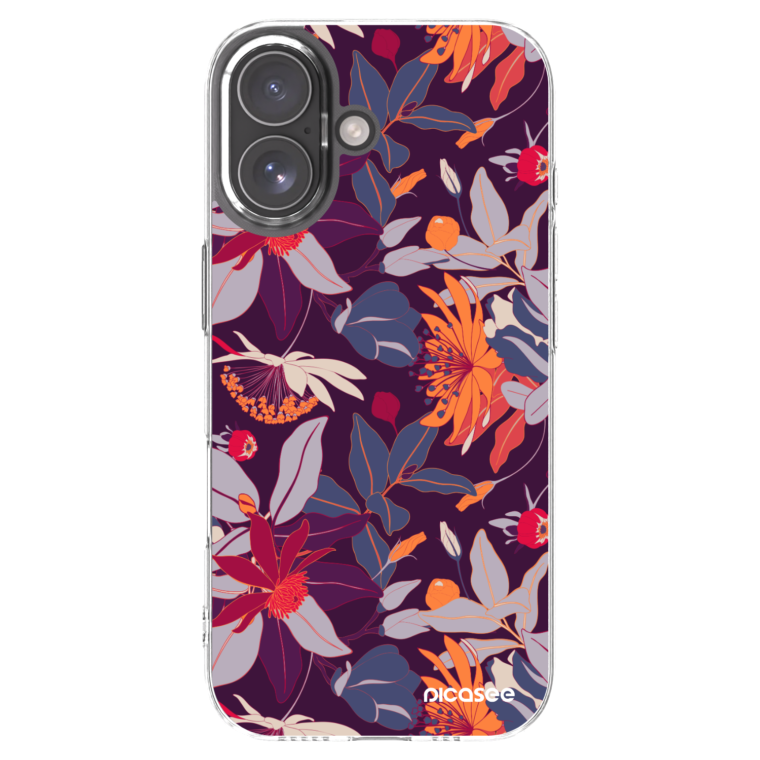 Picasee silikonowe przeźroczyste etui na Apple iPhone 17 - Purple Leaf