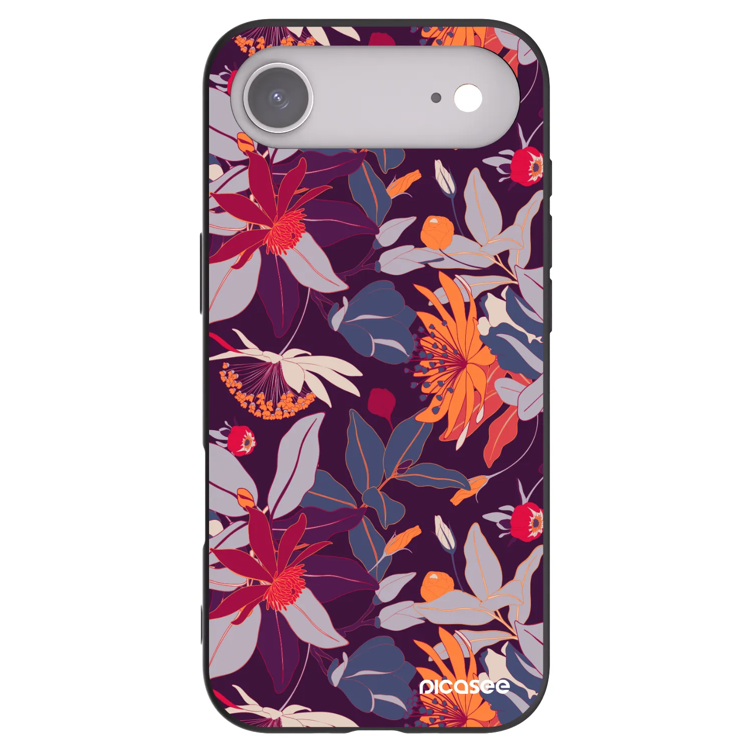 Picasee silikonowe czarne etui na Apple iPhone Air - Purple Leaf