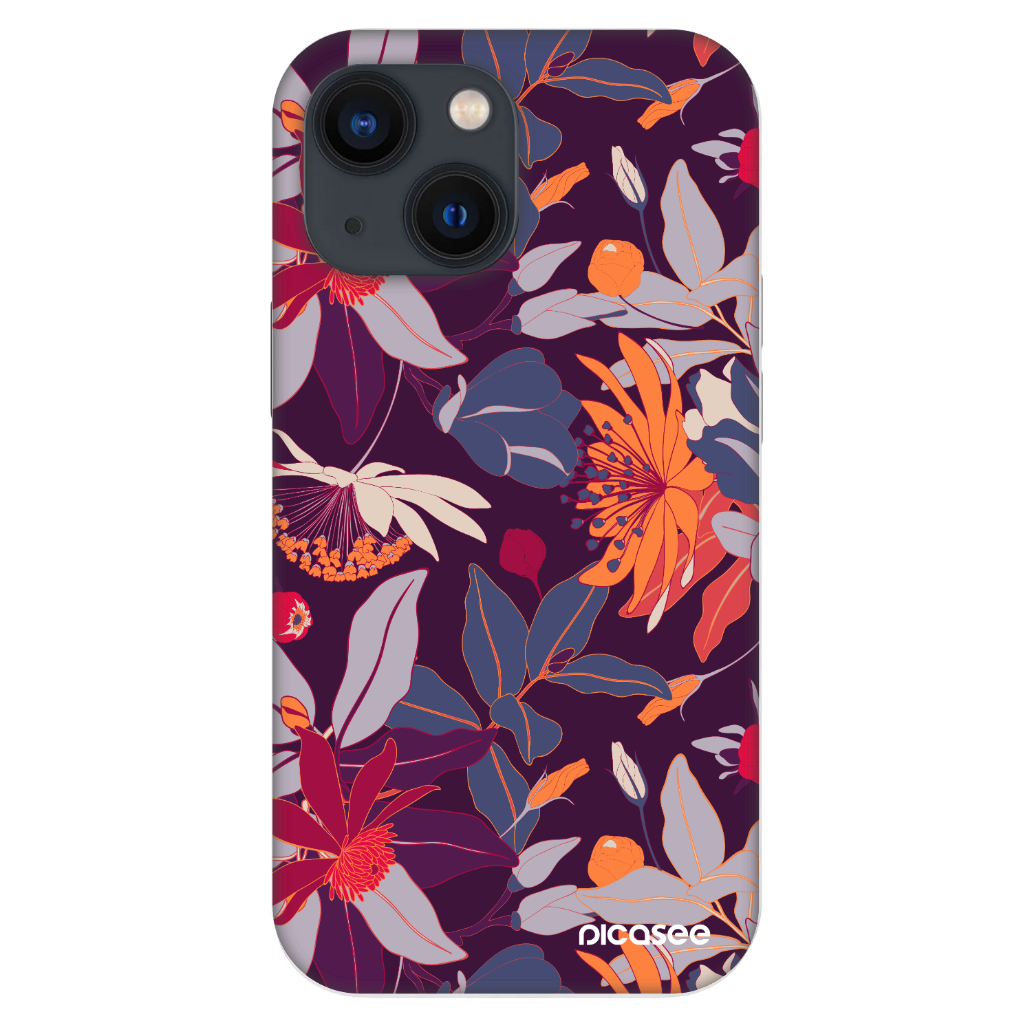 Picasee Fashion Case na Apple iPhone 13 mini - Purple Leaf