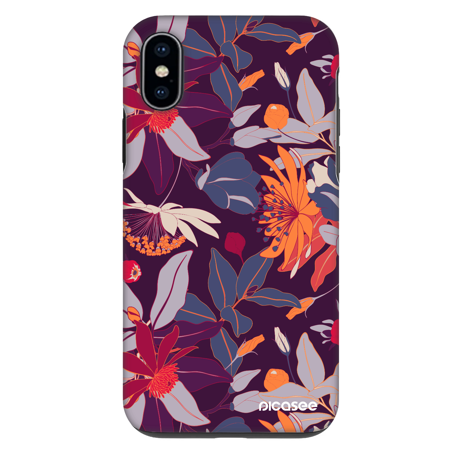Picasee Fashion Case na Apple iPhone X/XS - Purple Leaf