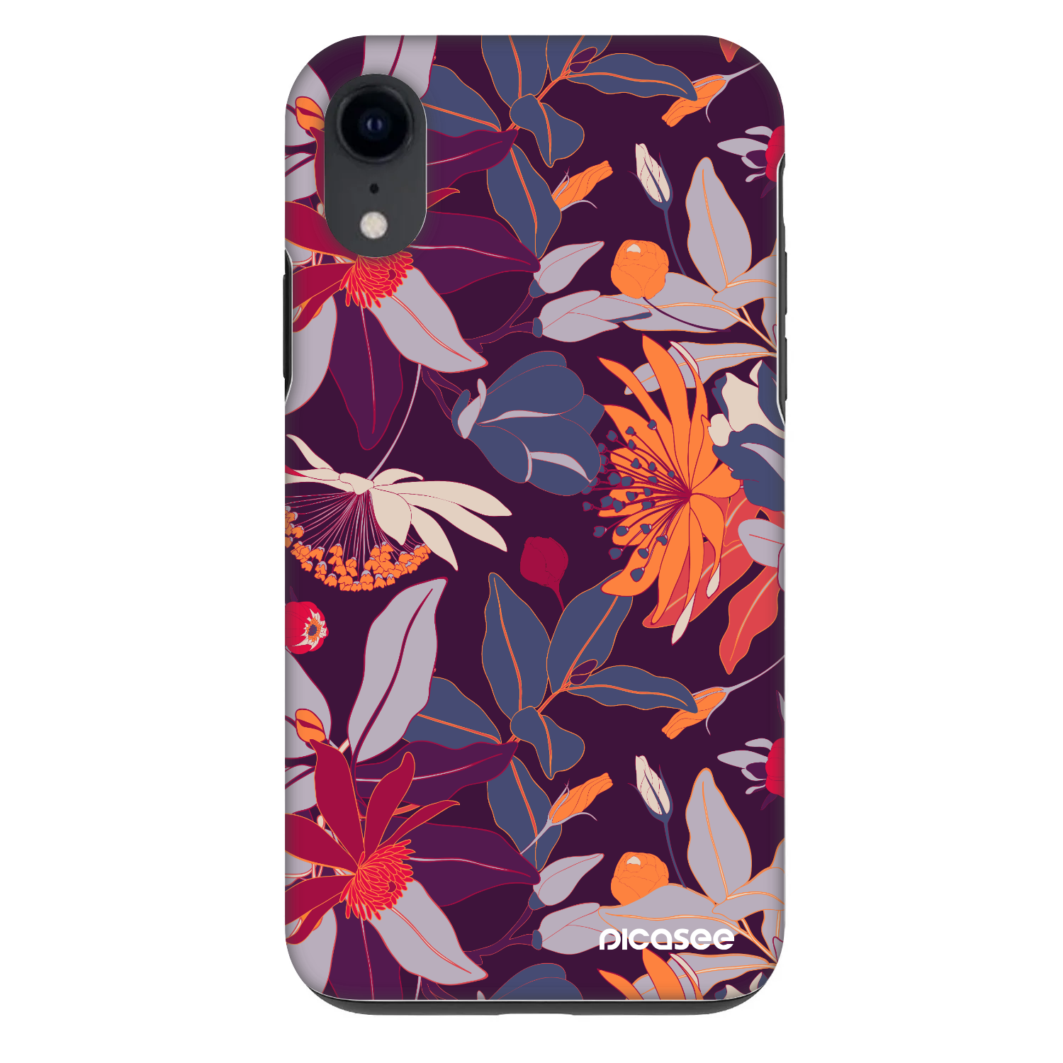 Picasee Fashion Case na Apple iPhone XR - Purple Leaf