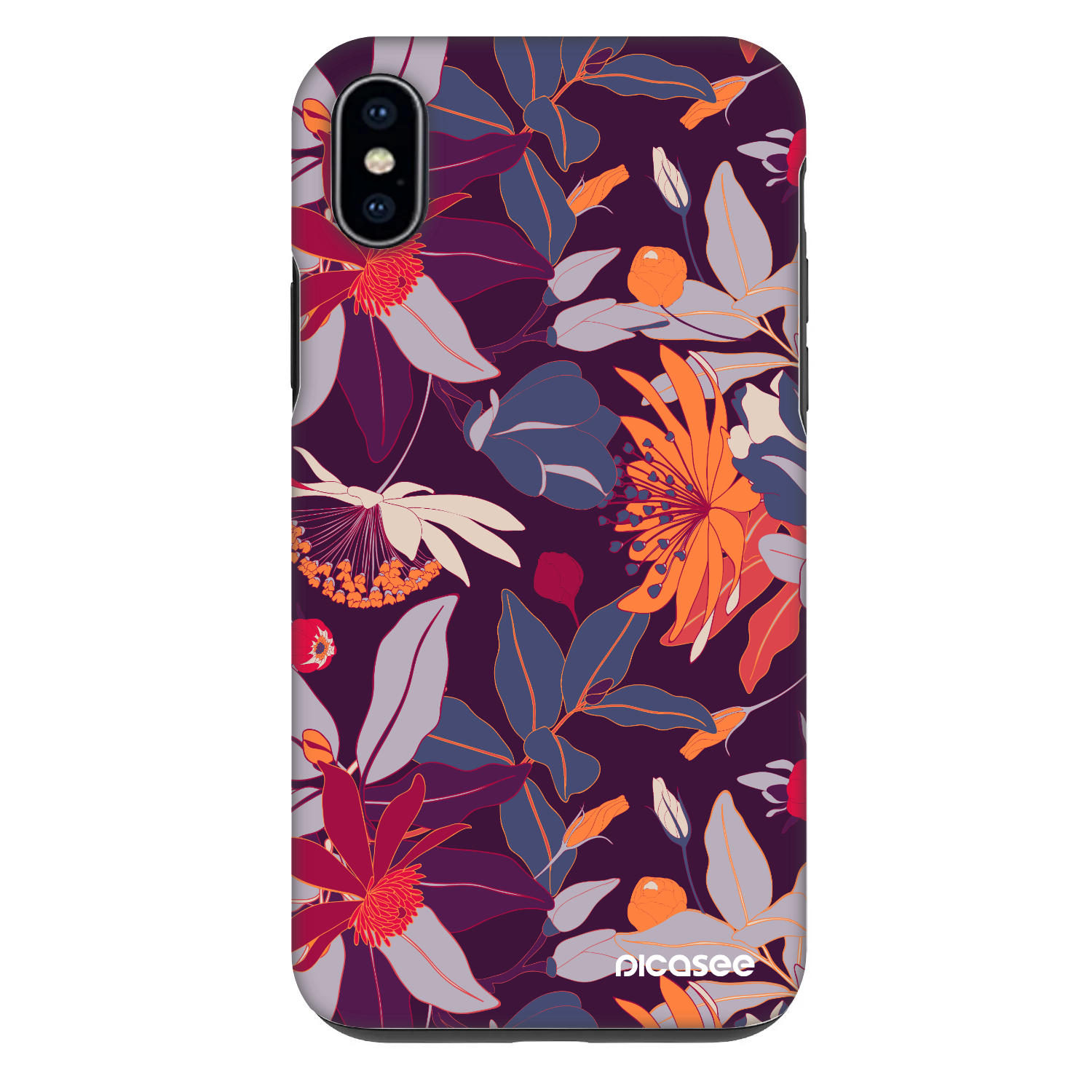 Picasee Fashion Case na Apple iPhone XS Max - Purple Leaf
