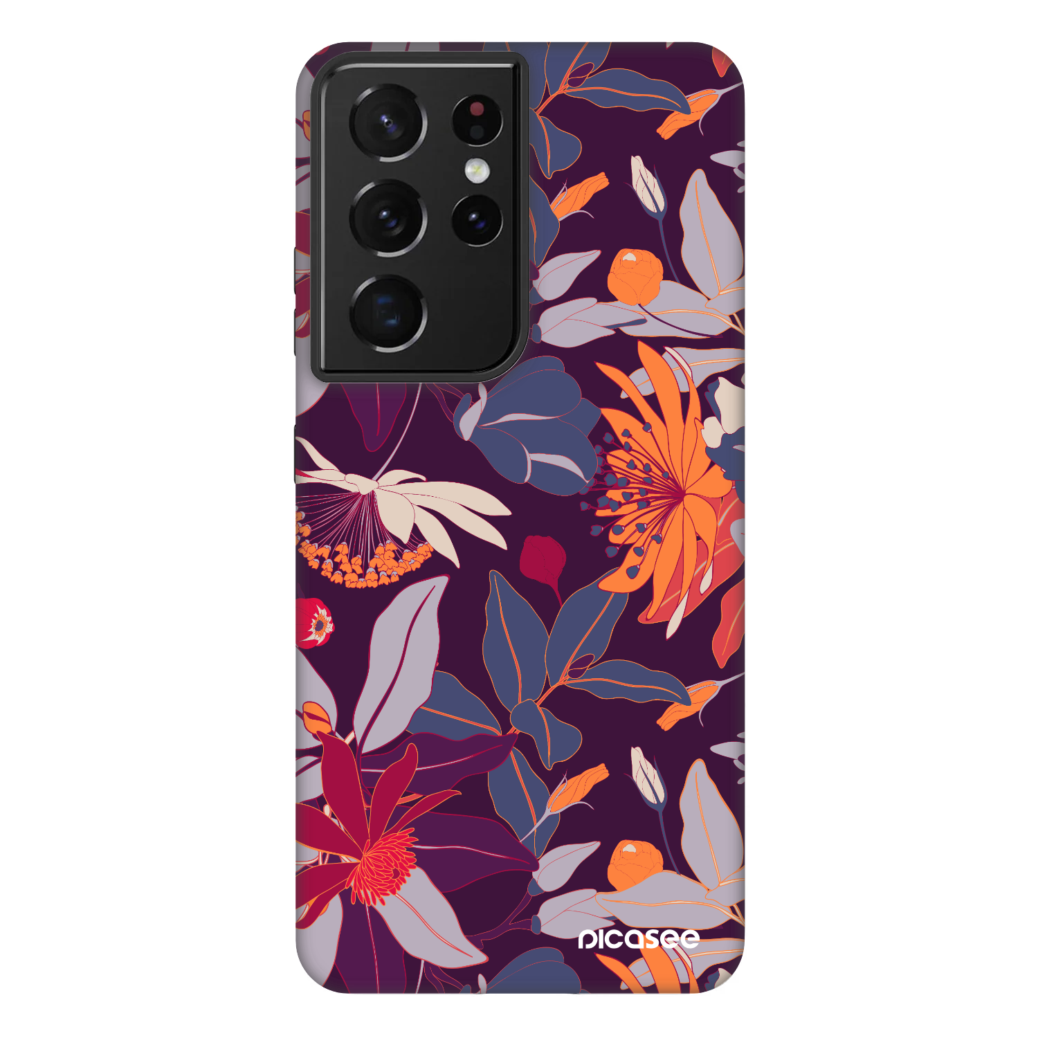 Picasee Fashion Case na Samsung Galaxy S21 Ultra 5G G998B - Purple Leaf