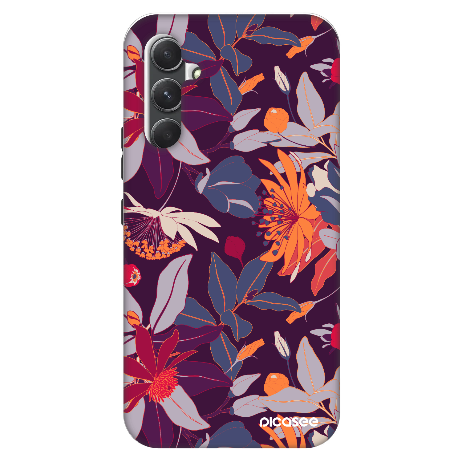 Picasee Fashion Case na Samsung Galaxy A34 5G A346B - Purple Leaf