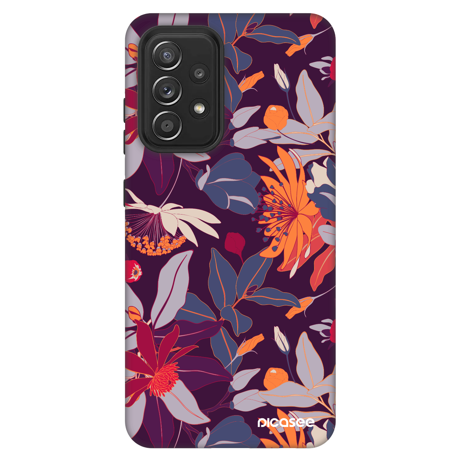 Picasee Fashion Case na Samsung Galaxy A52 5G A525F - Purple Leaf