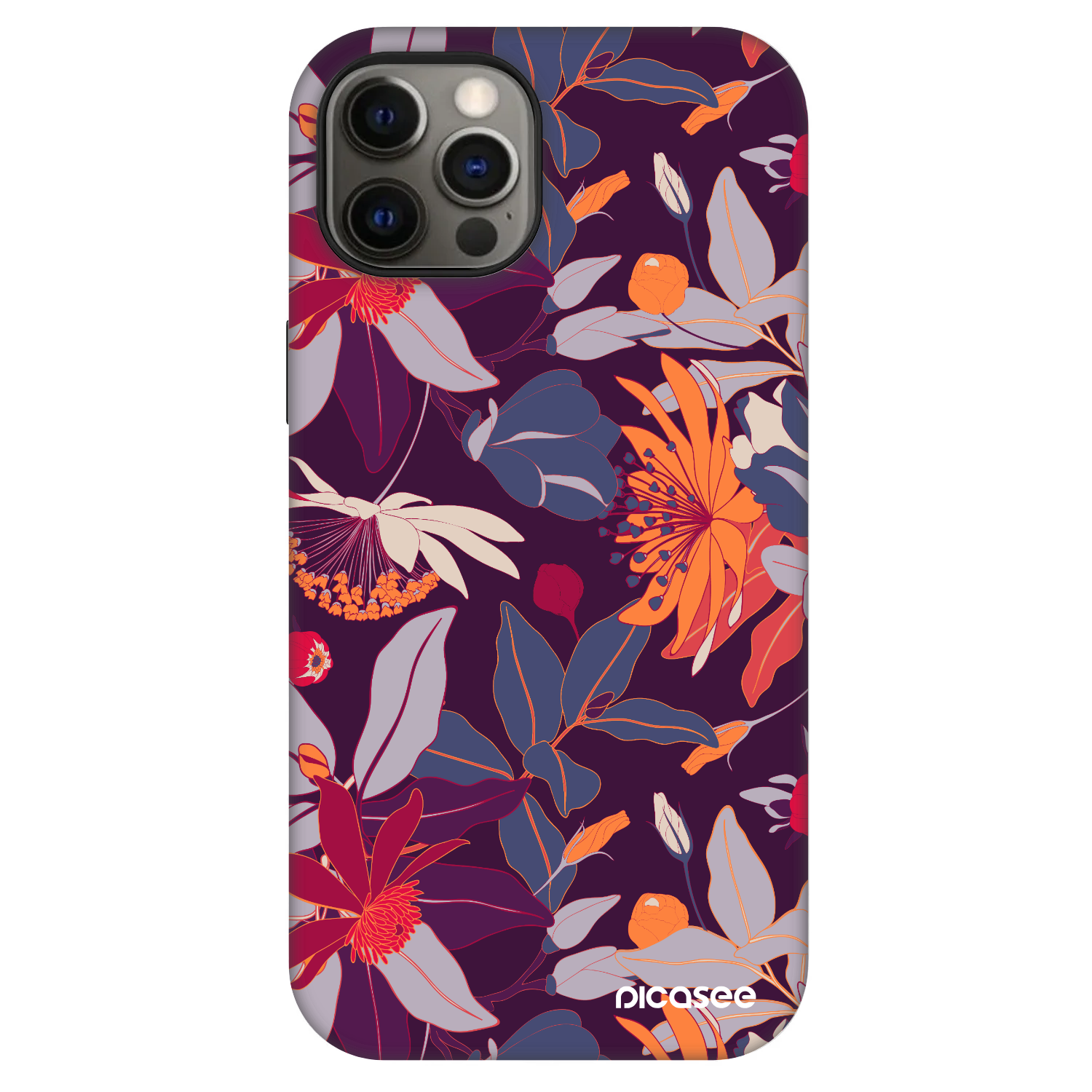Picasee Fashion Case MagSafe na Apple iPhone 12 - Purple Leaf