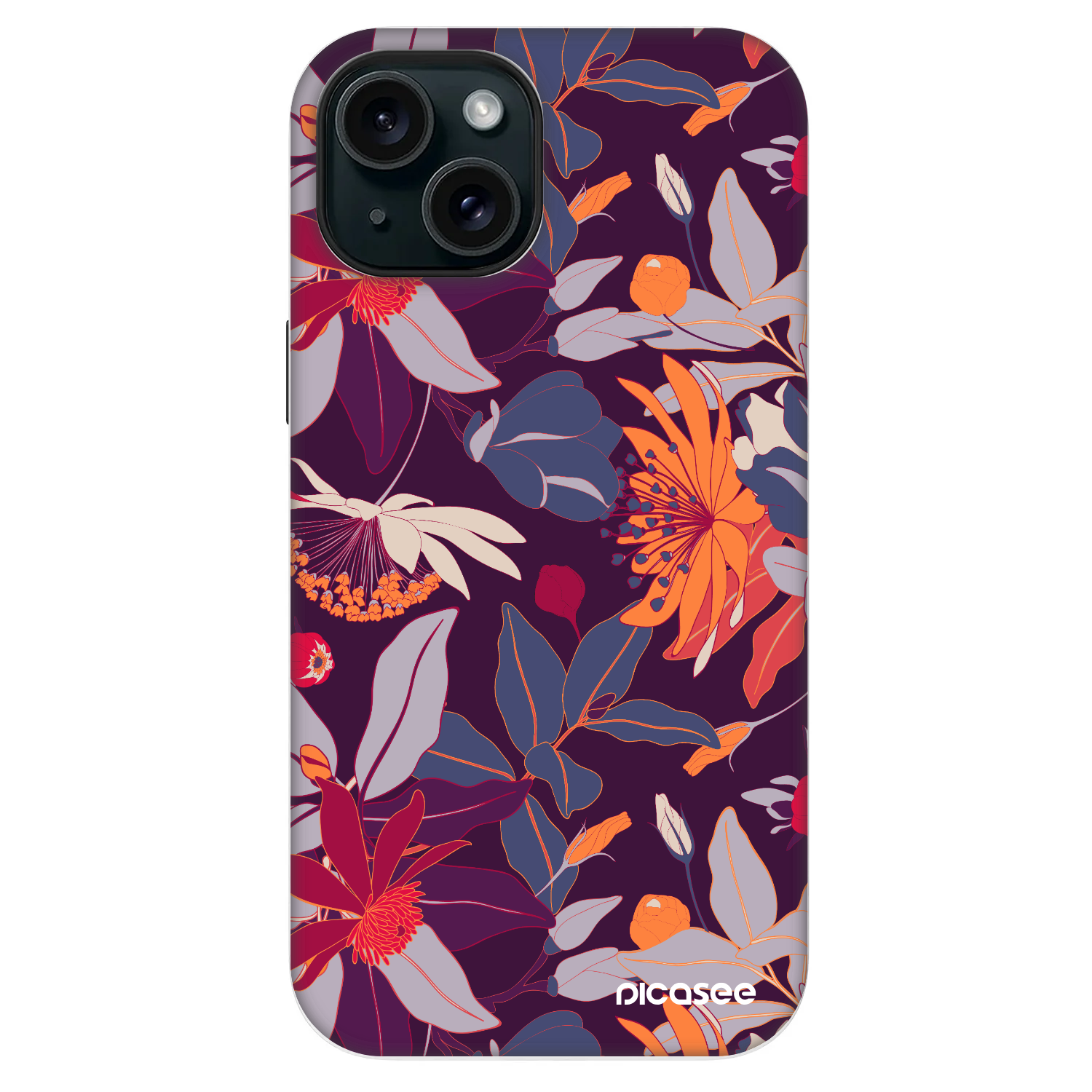 Picasee Fashion Case MagSafe na Apple iPhone 13 - Purple Leaf