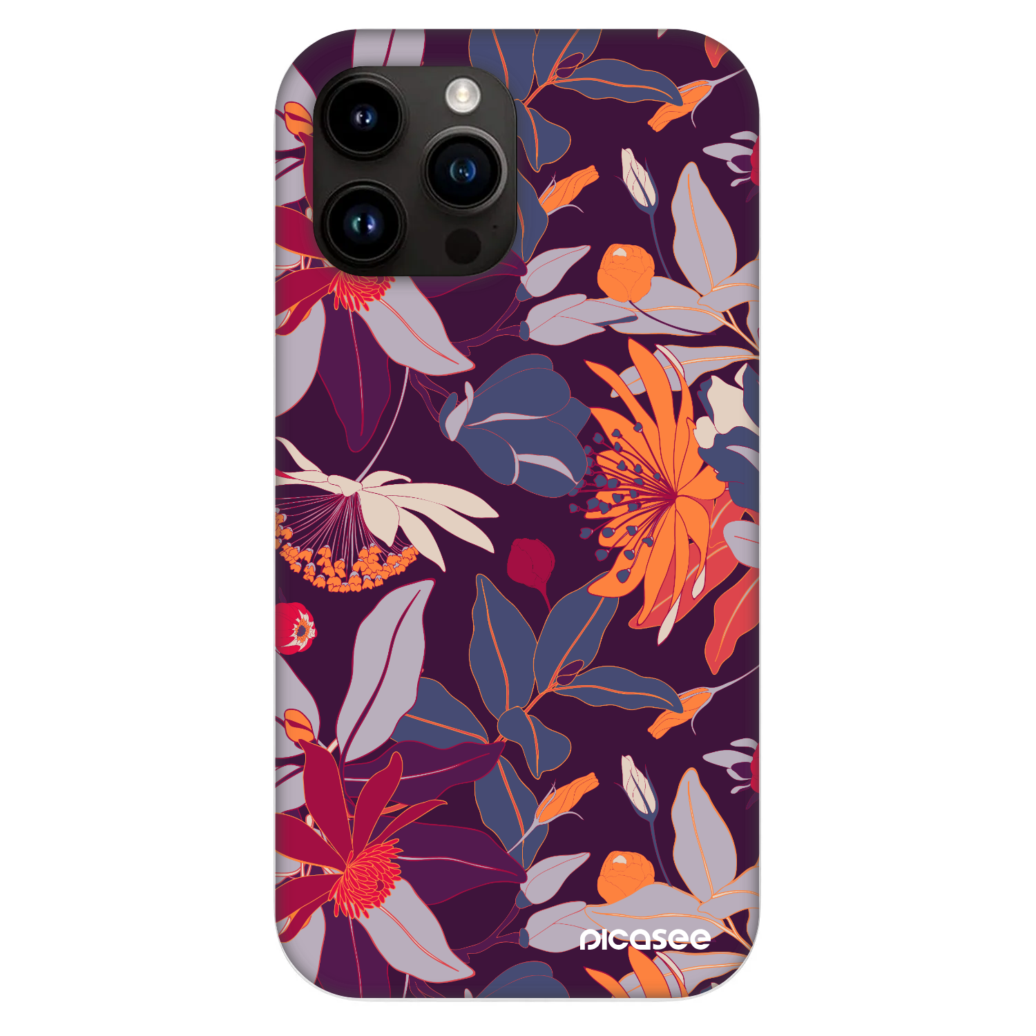 Picasee Fashion Case MagSafe na Apple iPhone 13 Pro Max - Purple Leaf