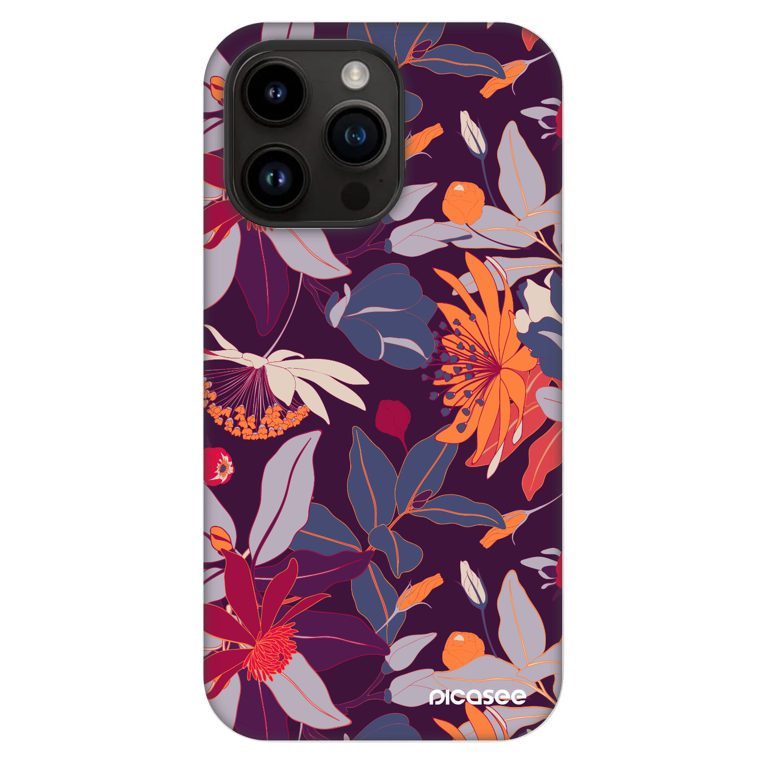 Picasee Fashion Case MagSafe na Apple iPhone 14 Pro Max - Purple Leaf